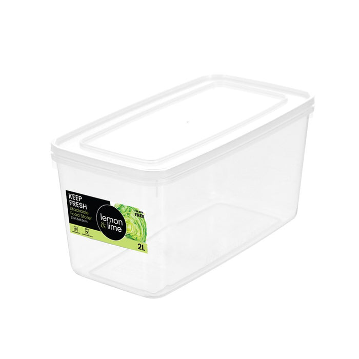 Lemon & Lime KEEP FRESH STACKABLE FOOD STORER 2L 23X11.5X11.5CM