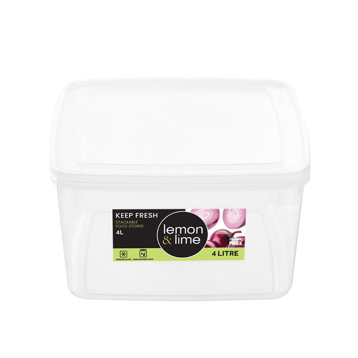 Lemon & Lime KEEP FRESH STACKABLE FOOD STORER 4L 21X21X12.5CM