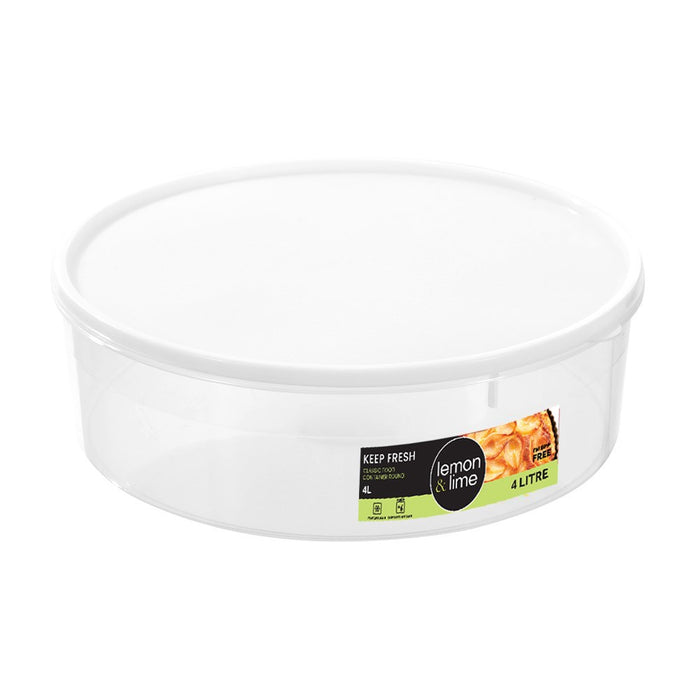 Lemon & Lime KEEP FRESH STACKABLE FOOD STORER 4L ROUND 28X27X8.5CM