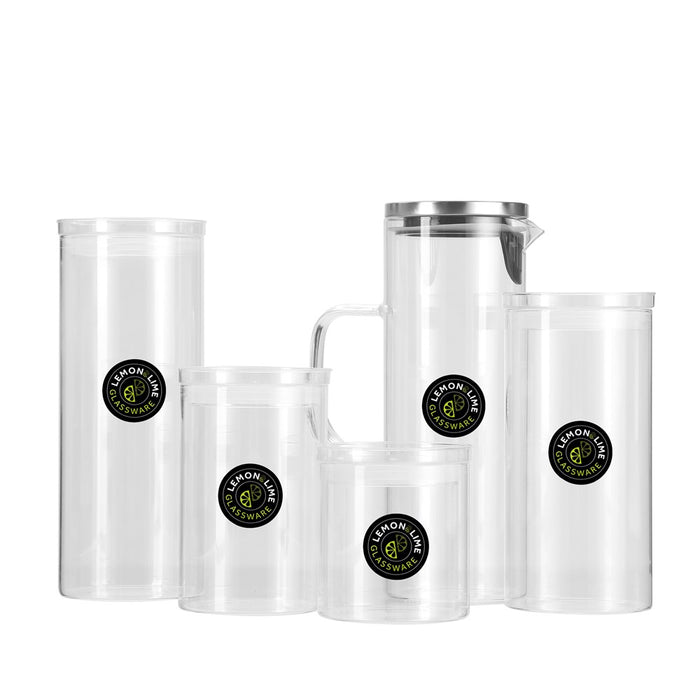 Lemon & Lime GLASS WATER JUG 1.8L WITH STAINLESS STEEL LID