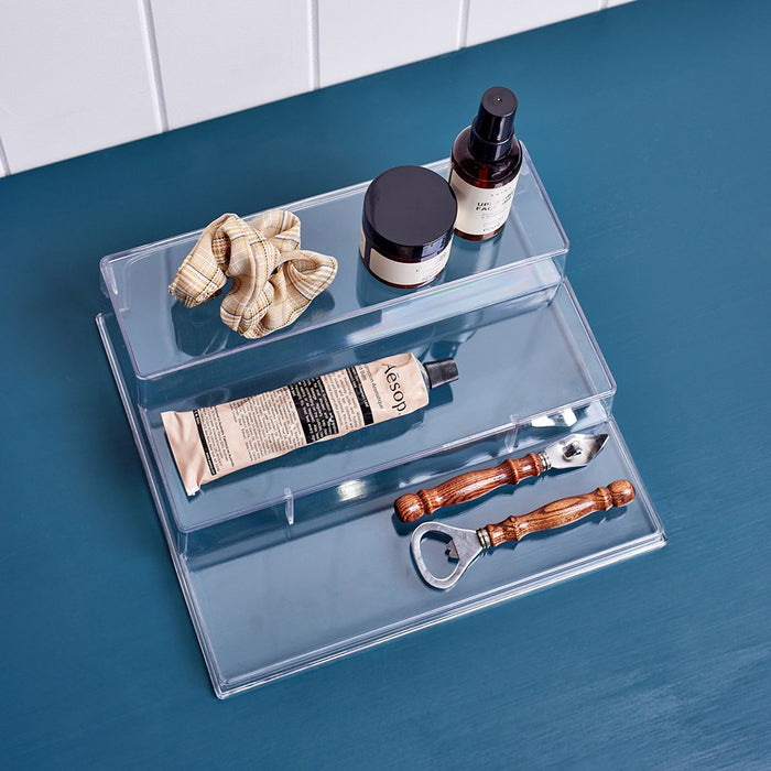 Boxsweden Crystal 3 Tier Shelf Organiser?26X23.5X8.5Cm