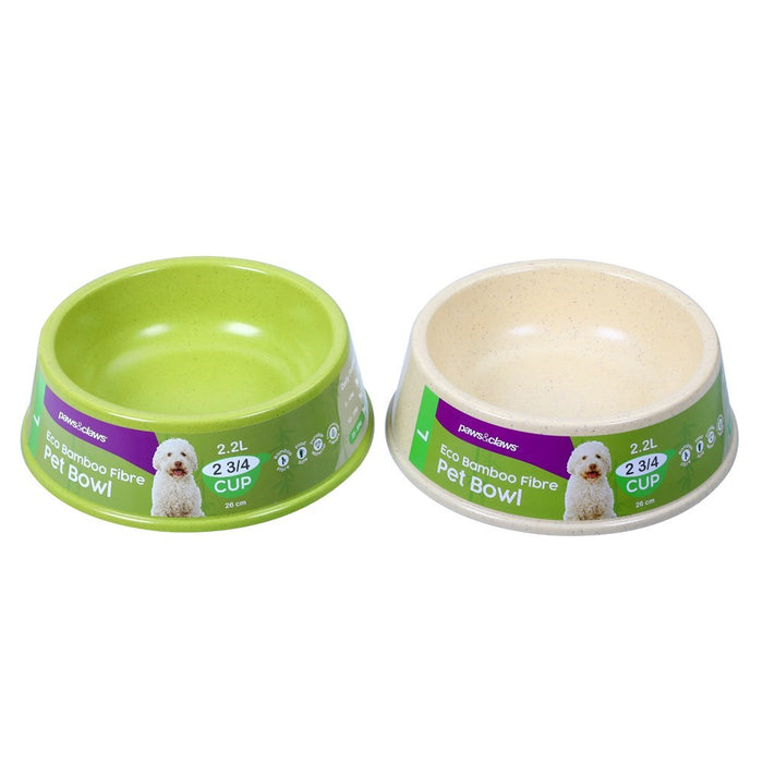 Paws & Claws BAMBOO FIBRE PET BOWL 2.2L 26CM