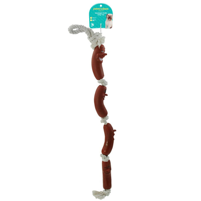 Paws & Claws SAUSAGE CHAIN OF 4 SNAGS PET TOY 60CM