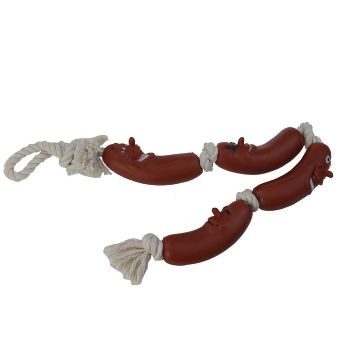 Paws & Claws SAUSAGE CHAIN OF 4 SNAGS PET TOY 60CM