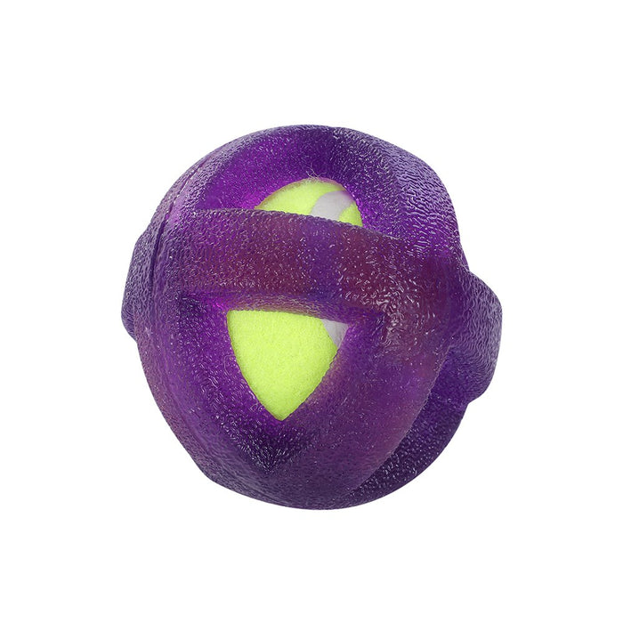Paws & Claws TPR & FELT BALL PET TOY 9CM