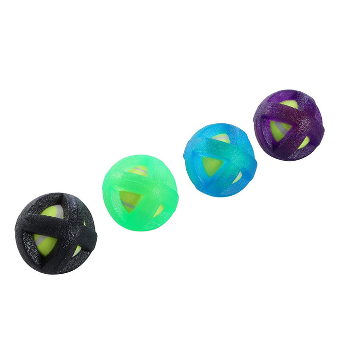 Paws & Claws TPR & FELT BALL PET TOY 9CM