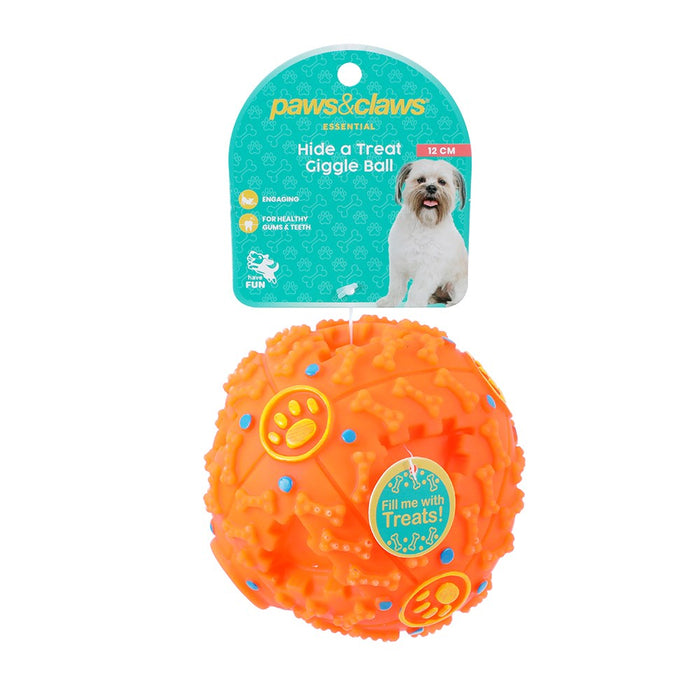 Paws & Claws HIDE A TREAT GIGGLE BALL PET TOY 11CM