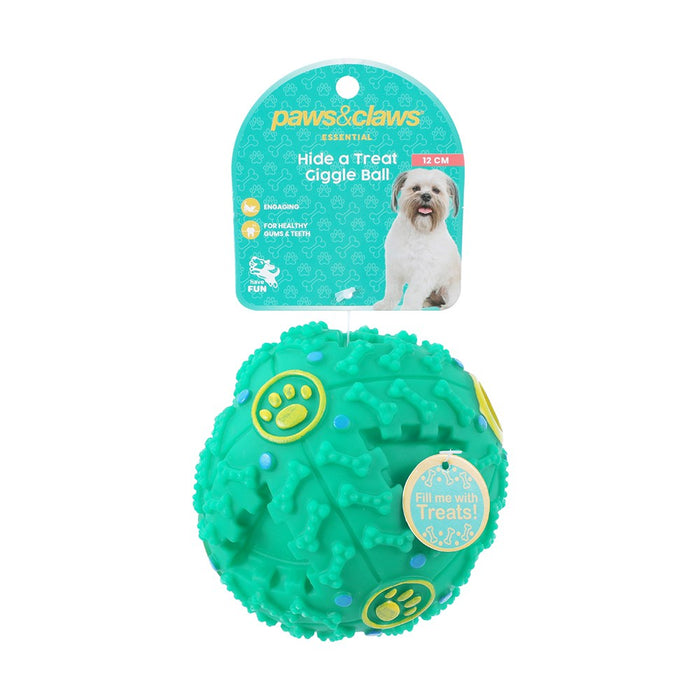 Paws & Claws HIDE A TREAT GIGGLE BALL PET TOY 11CM