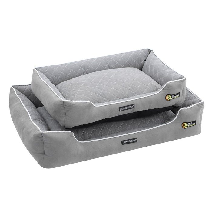 Paws & Claws SELF WARMING WALLED BED GREY 70X50X17CM MEDIUM