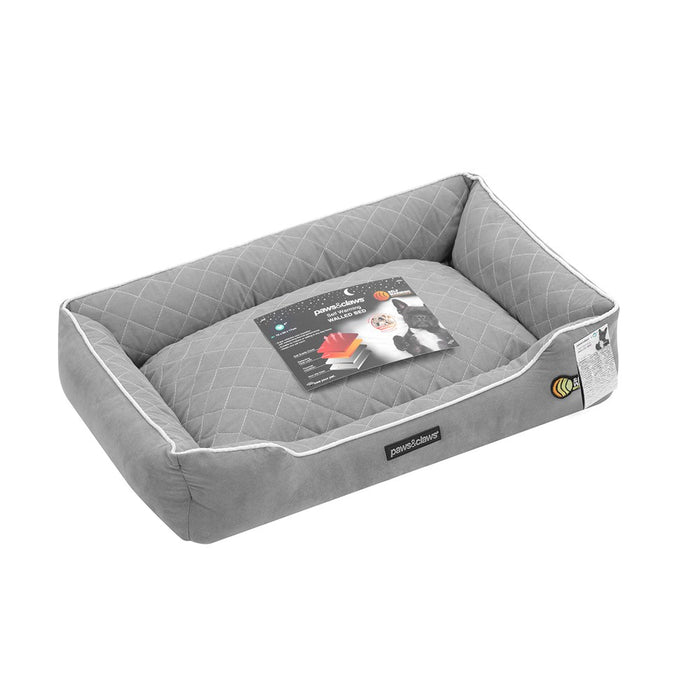 Paws & Claws SELF WARMING WALLED BED GREY 70X50X17CM MEDIUM