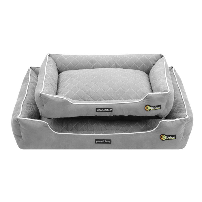 Paws & Claws SELF WARMING WALLED BED GREY 90X60X22CM LARGE