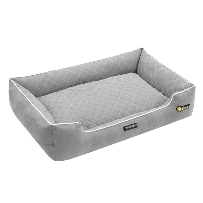 Paws & Claws SELF WARMING WALLED BED GREY 90X60X22CM LARGE