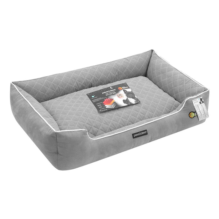 Paws & Claws SELF WARMING WALLED BED GREY 90X60X22CM LARGE