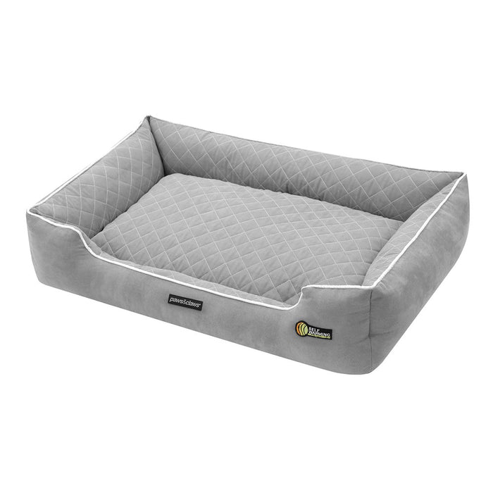 Paws & Claws SELF WARMING WALLED BED GREY 90X60X22CM LARGE