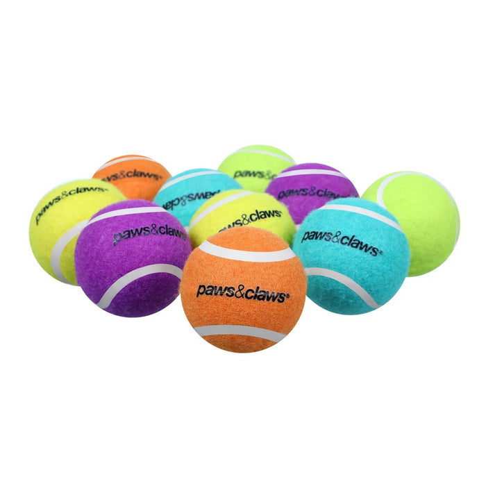 Paws & Claws TENNIS BALLS 8PK 6CM COLOURS SOLID