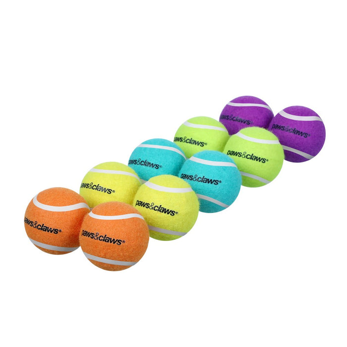 Paws & Claws TENNIS BALLS 8PK 6CM COLOURS SOLID