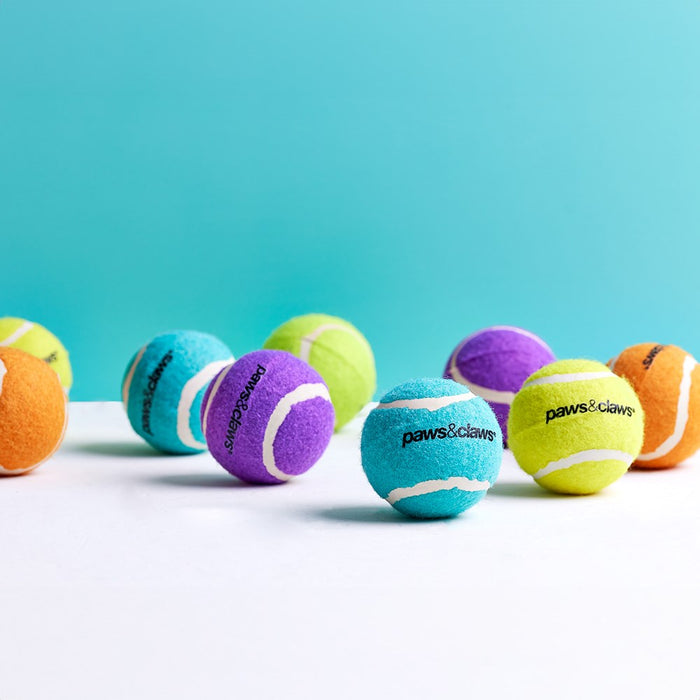 Paws & Claws TENNIS BALLS 8PK 6CM COLOURS SOLID