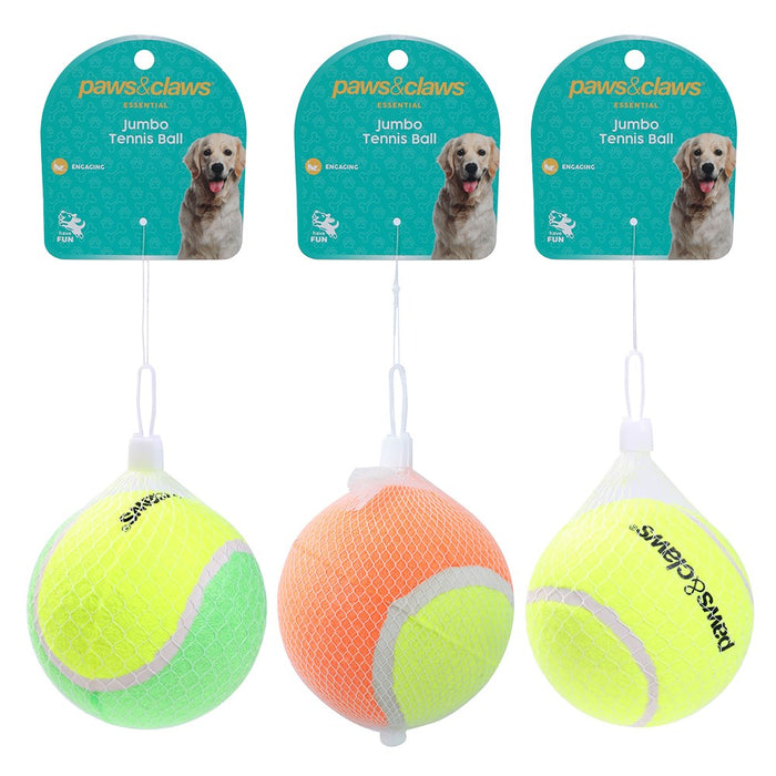 Paws & Claws JUMBO TENNIS BALL 10CM COLOURS 2-TONE