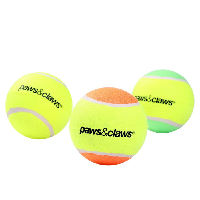 Paws & Claws JUMBO TENNIS BALL 10CM COLOURS 2-TONE
