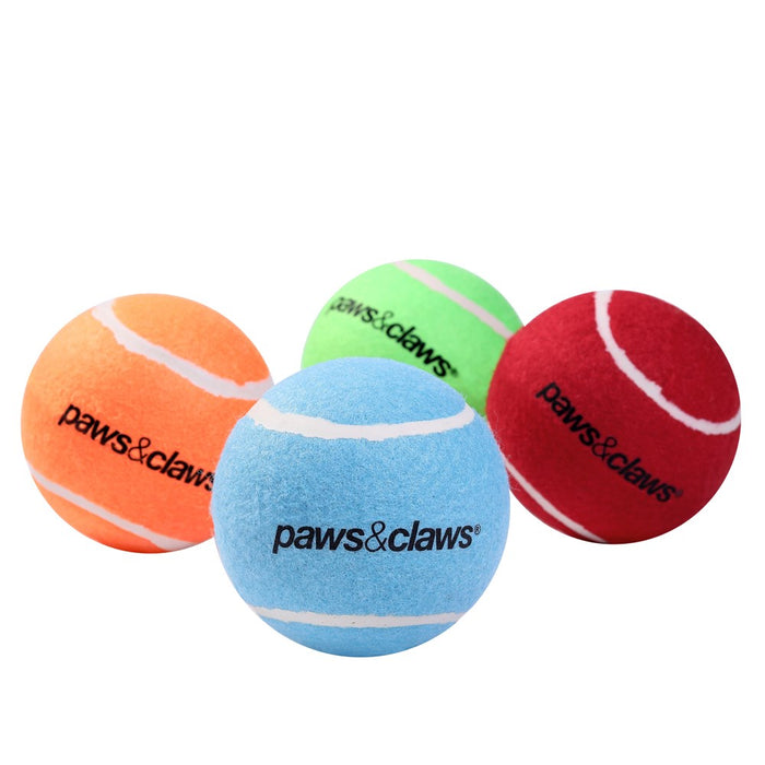 Paws & Claws JUMBO TENNIS BALL 10CM COLOURS SOLID