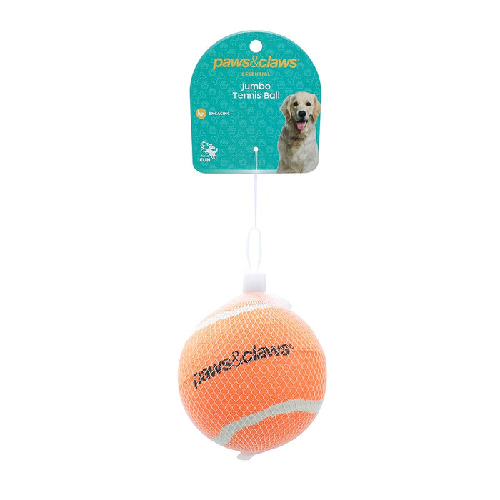 Paws & Claws JUMBO TENNIS BALL 10CM COLOURS SOLID