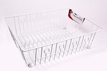PLASTIC WIRE MEDIUM DISH DRAINER 44 X 35 X 14CM WHITE