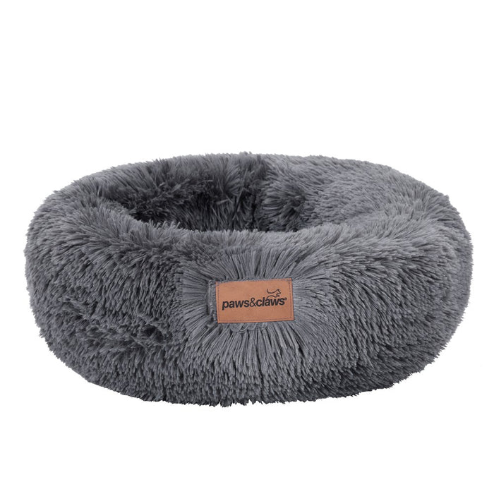 Paws & Claws CALMING PLUSH BED GREY SMALL 50X50X19CM