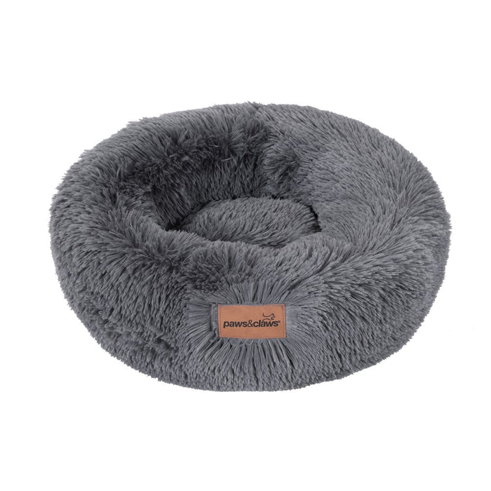 Paws & Claws CALMING PLUSH BED GREY SMALL 50X50X19CM