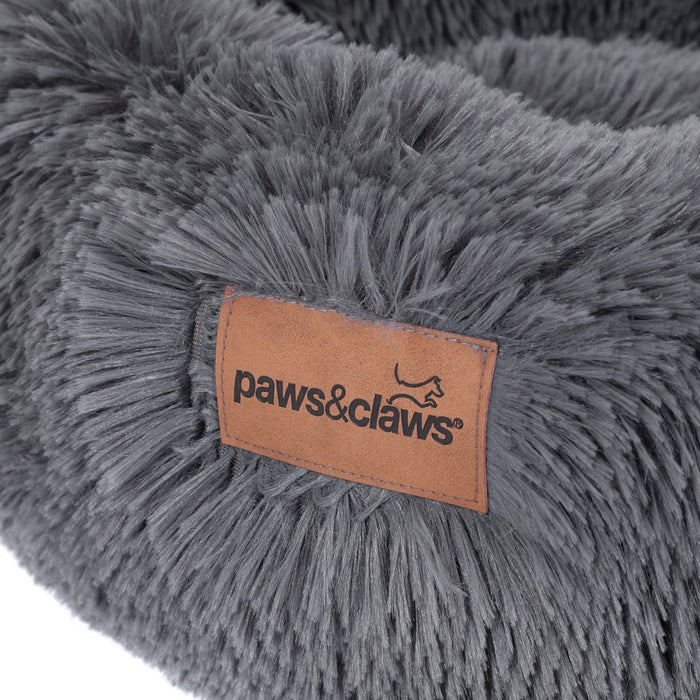 Paws & Claws CALMING PLUSH BED GREY SMALL 50X50X19CM