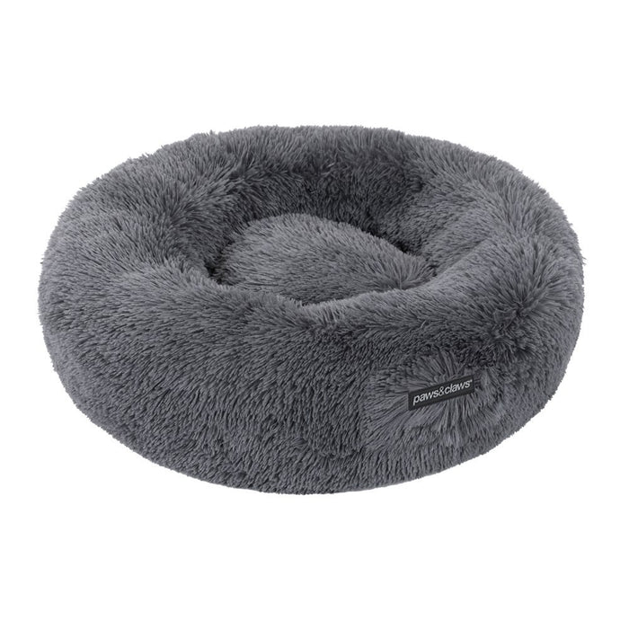 Paws & Claws CALMING PLUSH BED GREY LARGE 70X70X21CM