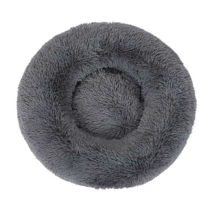 Paws & Claws CALMING PLUSH BED GREY LARGE 70X70X21CM