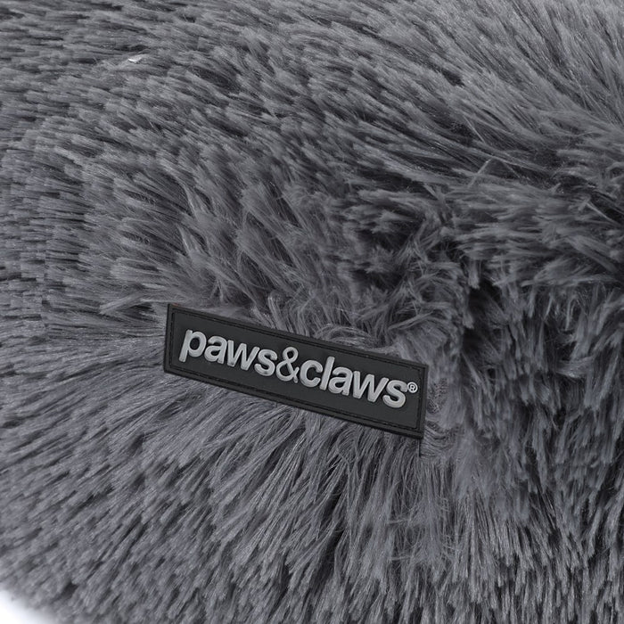 Paws & Claws CALMING PLUSH BED GREY LARGE 70X70X21CM