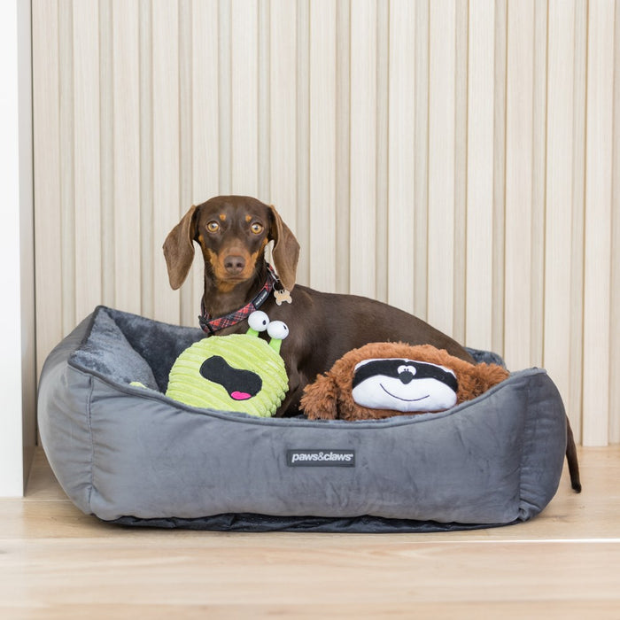 Paws & Claws LUX WALLED BED GREY SMALL 60X50X21CM