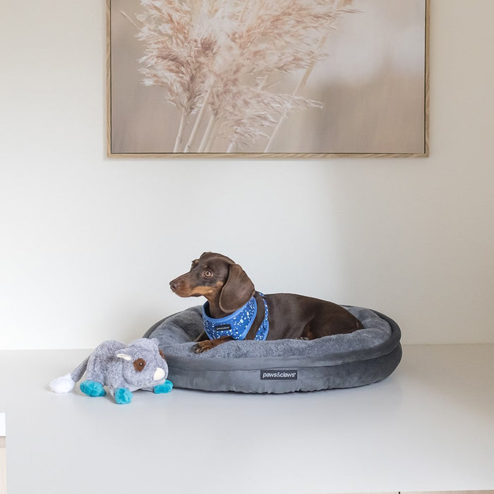 Paws & Claws LUX ROUND BED GREY SMALL 60X60X14CM