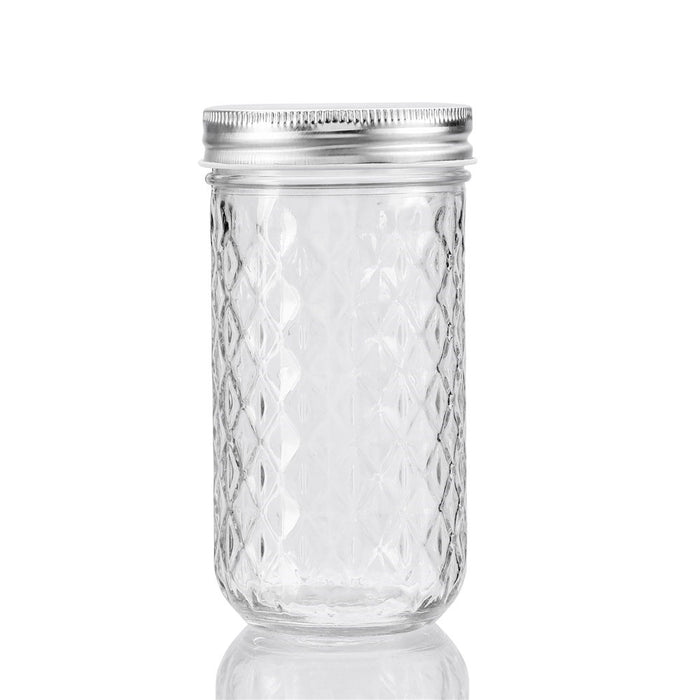 Lemon & Lime QUILTED GLASS CONSERVE JAR 3PK 350ML 7X7X13CM