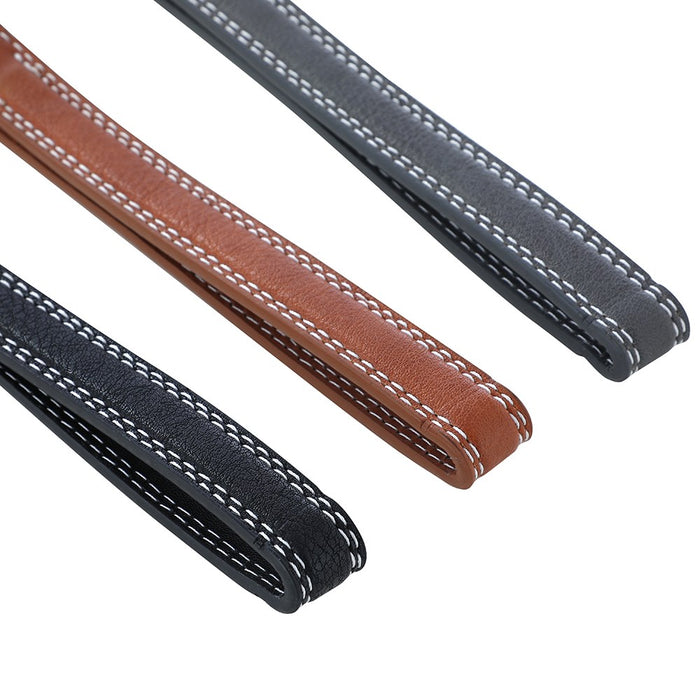Paws & Claws LEATHER LOOK PADDED DOG COLLAR W/ STITCH DETAIL MED COLS 35-50X2CM