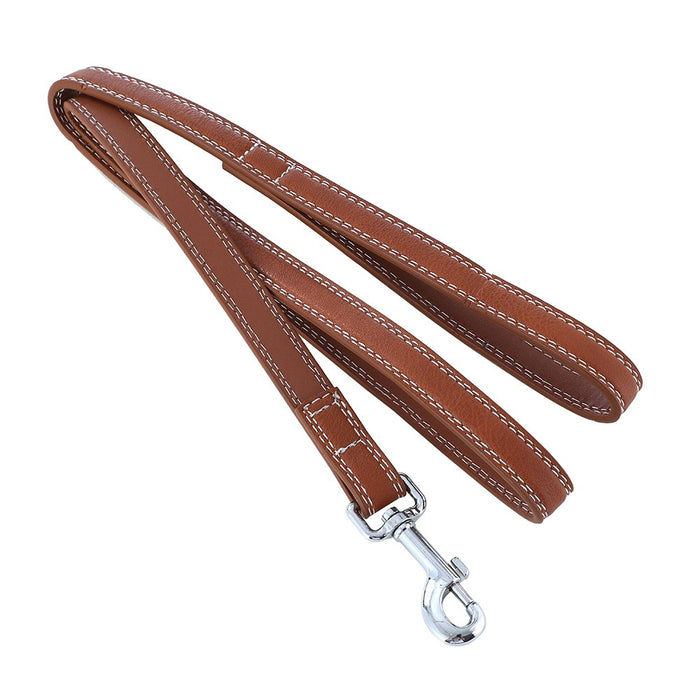 Paws & Claws LEATHER LOOK PADDED DOG LEAD W/ STITCH DETAIL COLS 120X2CM