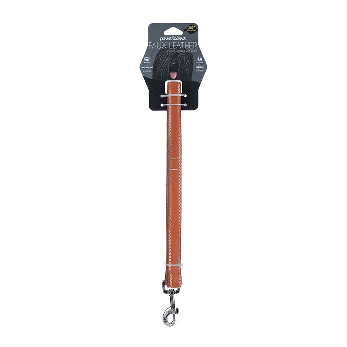 Paws & Claws LEATHER LOOK PADDED DOG LEAD W/ STITCH DETAIL COLS 120X2CM