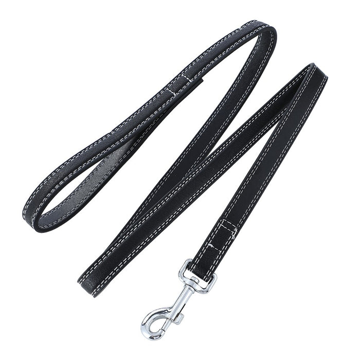 Paws & Claws LEATHER LOOK PADDED DOG LEAD W/ STITCH DETAIL COLS 120X2CM