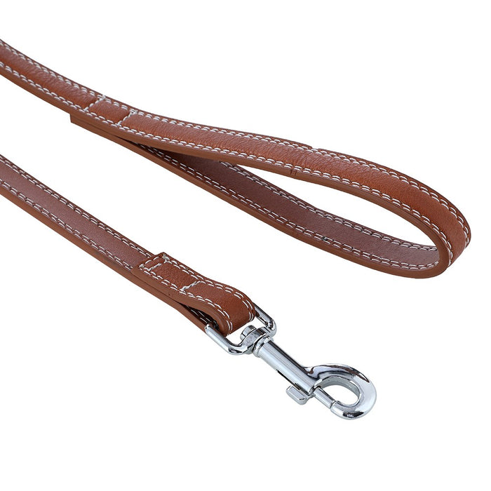 Paws & Claws LEATHER LOOK PADDED DOG LEAD W/ STITCH DETAIL COLS 120X2CM