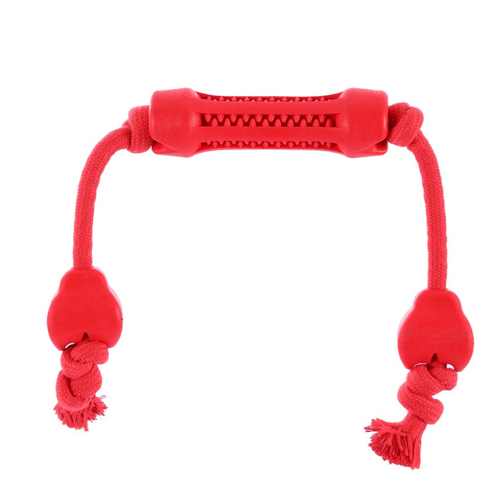Paws & Claws FLAVOUR-BONE DOUBLE TUGGER BEEF FLAVOURED RUBBER TOY 65X5CM