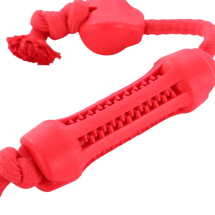 Paws & Claws FLAVOUR-BONE DOUBLE TUGGER BEEF FLAVOURED RUBBER TOY 65X5CM