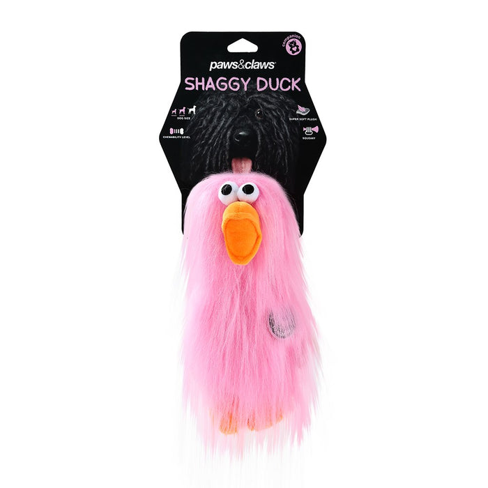Paws & Claws SUPER SHAGGY DUCK PINK 22CM