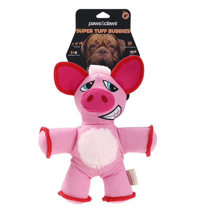 Paws & Claws SUPER TUFF BUDDIES OXFORD TOY PIG 32X24CM