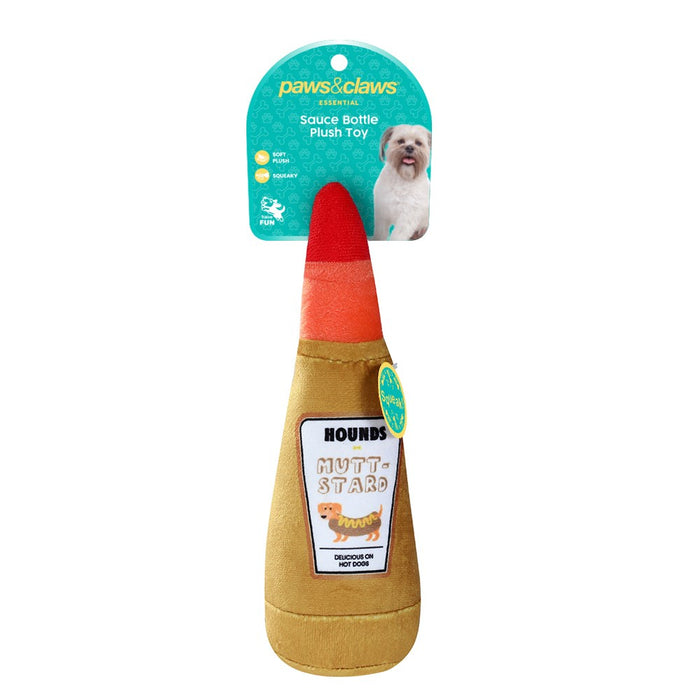 Paws & Claws PLUSH MUSTARD BOTTLE 20X8CM