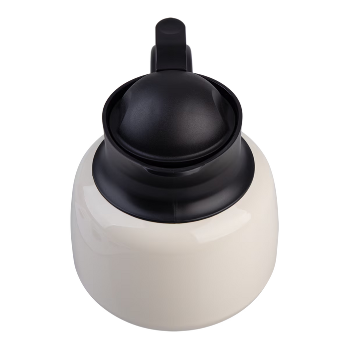 S/S D/WALL INS. TEA POT W/ STRAINER 750ML IVORY