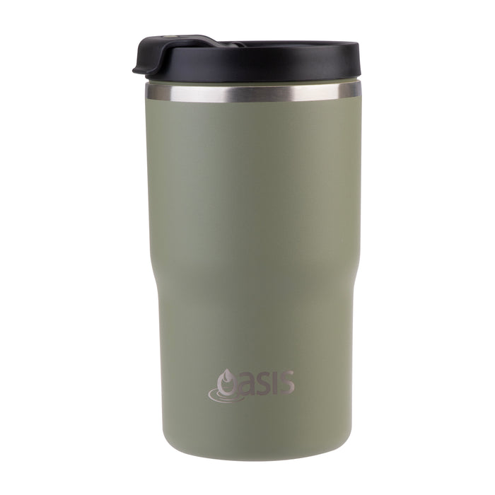 Oasis CERAMIC LINED S/S D/WALL INS. TRAVEL MUG 480ML OLIVE GREEN