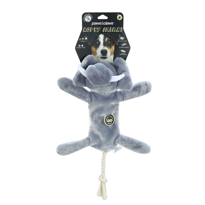 Paws & Claws SAFARI ROPE SKELETON PLUSH ELEPHANT 38X12CM