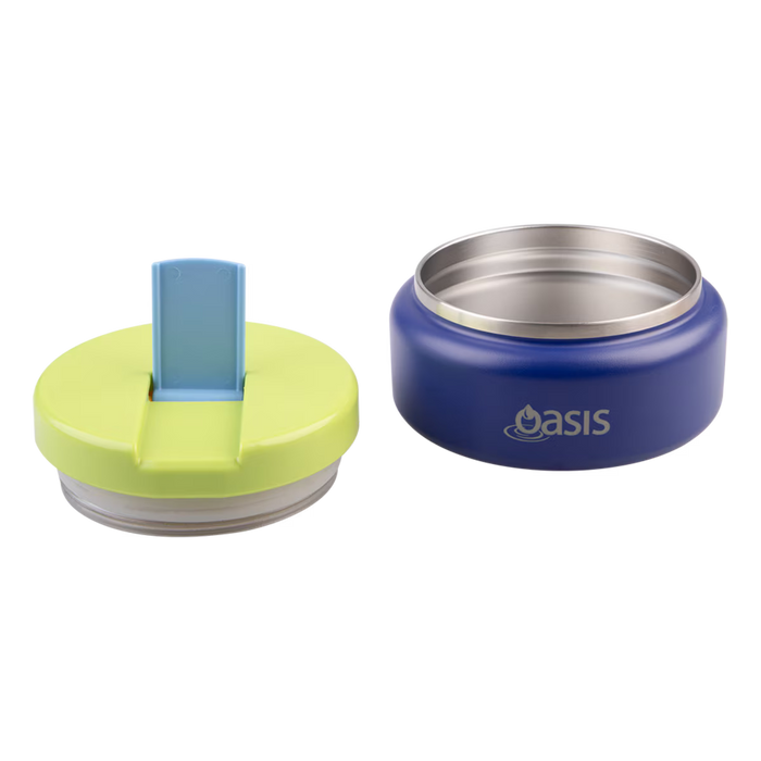 S/S D/WALL INS. FOOD FLASK W/QUICK RELEASE LID 230ML PEACOCK BLUE