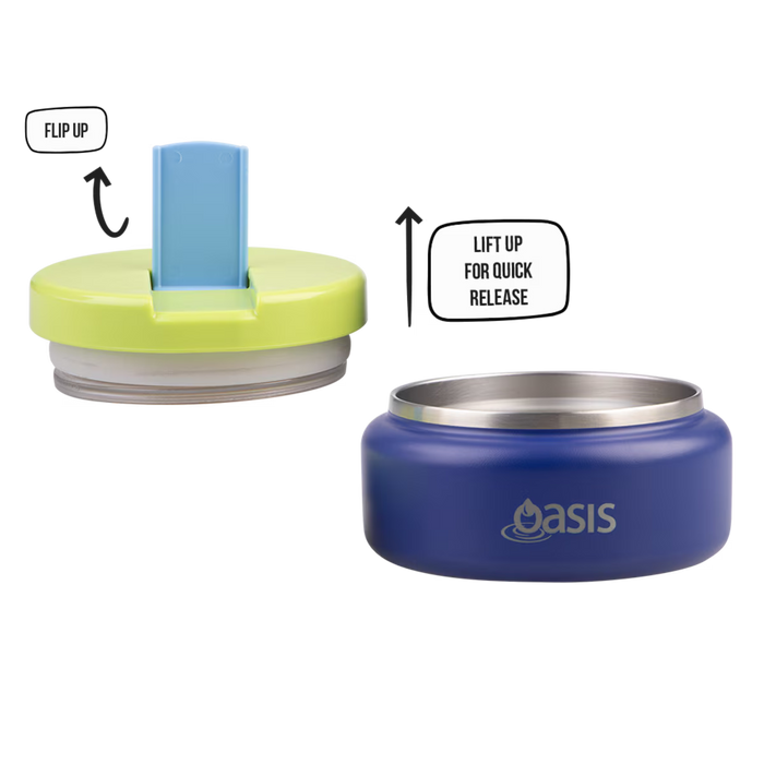 S/S D/WALL INS. FOOD FLASK W/QUICK RELEASE LID 230ML PEACOCK BLUE